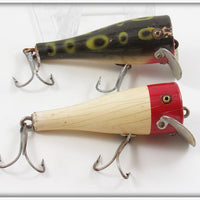 Vintage Creek Chub Frog & Red Head White Pop N Dunk Lure Pair