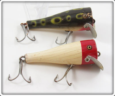 Vintage Creek Chub Frog & Red Head White Pop N Dunk Lure Pair