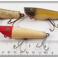 Creek Chub Silver Flash, Golden Shiner & Red Head Skipper Lot Of Three
