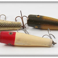 Creek Chub Silver Flash, Golden Shiner & Red Head Skipper Lot Of Three