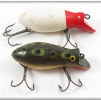 Vintage Creek Chub Frog & Red Head White Dive Bomber Kreeker Lure Pair
