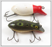 Vintage Creek Chub Frog & Red Head White Dive Bomber Kreeker Lure Pair