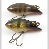 Vintage Creek Chub Pikie Scale & Perch Baby Bomber Lure Pair