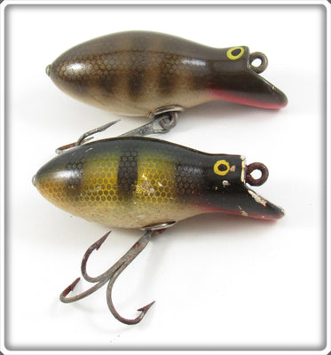 Vintage Creek Chub Pikie Scale & Perch Baby Bomber Lure Pair