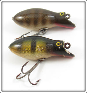 Vintage Creek Chub Pikie Scale & Perch Baby Bomber Lure Pair