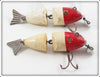 Vintage Creek Chub Red Head White Baby Wigglefish Lure Pair