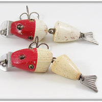 Creek Chub Red Head White Baby Wigglefish Pair