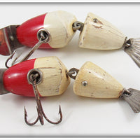 Creek Chub Red Head White Baby Wigglefish Pair