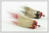 Vintage Heddon Grey And White Bass Bug Spook Pair 974 Lure