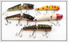 Vintage Creek Chub Jointed Darter Lot Of Five Lures