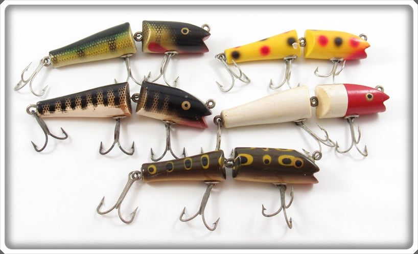 Vintage Creek Chub Jointed Darter Lot Of Five Lures