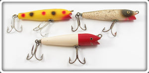 Vintage Creek Chub Saltwater Darter Lot Of Three Lures