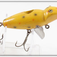 Vintage Creek Chub Yellow Spotted Baby Jigger Lure