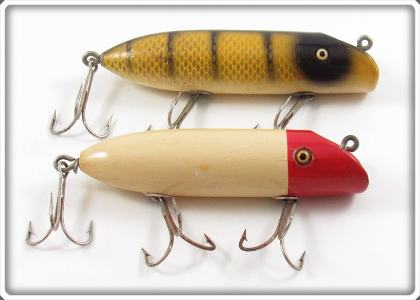 Vintage Shur Strike Chain Perch & Red Head White Bass Oreno Lure Pair