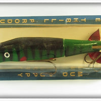 Vintage C.C. Roberts Green Perch Mud Puppy Lure On Card