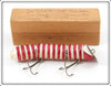 Vintage Oliver & Gruber Red & White Glowurm Lure In Box