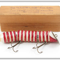 Vintage Oliver & Gruber Red & White Glowurm Lure In Box