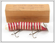 Vintage Oliver & Gruber Red & White Glowurm Lure In Box