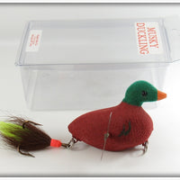 Gopher Bait Co Green & Brown Flocked Musky Duckling In Box