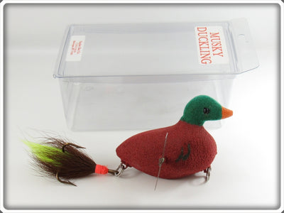 Gopher Bait Co Green & Brown Flocked Musky Duckling In Box