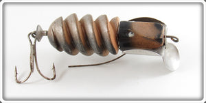 Vintage Zink Artificial Bait Co Brown Zink Screwtail Lure