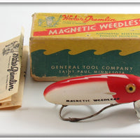 Clyde C Hoage Water Gremlin Red & White Magnetic Weedless Lure In Box