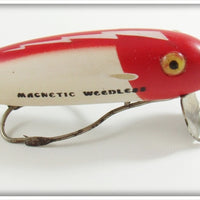 Clyde C Hoage Water Gremlin Red & White Magnetic Weedless In Box