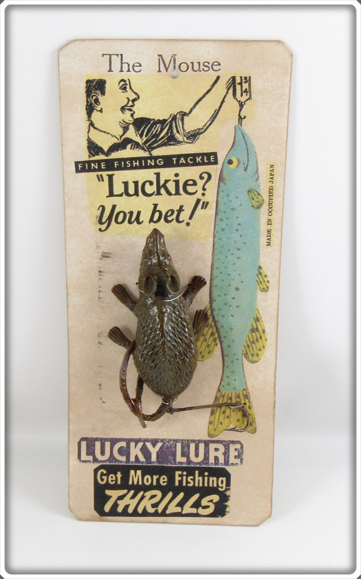 Itchy Novelty Company Lucky Lure Brown Mouse On Card