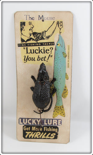 Itchy Novelty Company Lucky Lure Black Mouse On Card