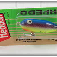 Vintage Heddon Fluorescent Clown Tiny Torpedo Lure On Card