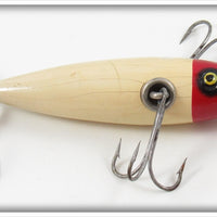 Vintage Shur Strike Red Head White Three Hook Minnow Lure
