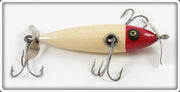 Vintage Shur Strike Red Head White Three Hook Minnow Lure