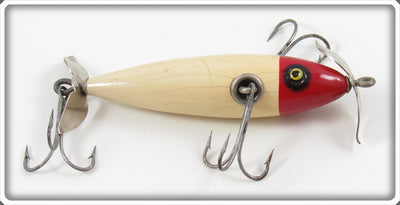 Vintage Shur Strike Red Head White Three Hook Minnow Lure