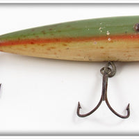 Vintage Bert Winnie Bait Co Green & Red Stump Dodger Lure