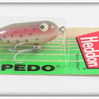 Vintage Heddon Rainbow Trout Tiny Torpedo Lure On Card