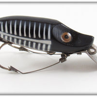 Vintage Heddon Black Shore No Snag River Runt Lure