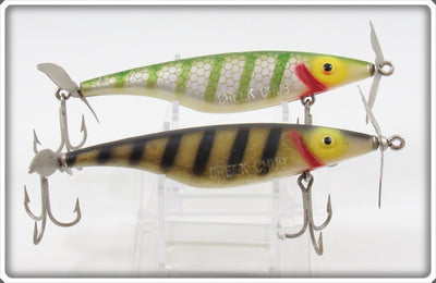 Vintage Creek Chub Perch & Black Striped LS Series Streeker Lure Pair