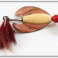 Vintage Paul Bunyan White & Red Twirl Bug Lure