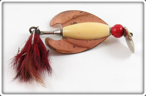 Vintage Paul Bunyan White & Red Twirl Bug Lure