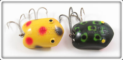 Vintage Creek Chub Yellow Spotted & Frog Plastic Wee Dee Lure Pair