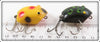 Creek Chub Yellow Spotted & Frog Plastic Wee Dee Pair