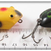 Creek Chub Yellow Spotted & Frog Plastic Wee Dee Pair
