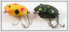 Creek Chub Yellow Spotted & Frog Plastic Wee Dee Pair