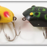 Creek Chub Yellow Spotted & Frog Plastic Wee Dee Pair