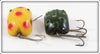 Creek Chub Yellow Spotted & Frog Plastic Wee Dee Pair