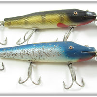 Vintage Creek Chub Blue Flash & Perch Snook Pikie Lure Pair