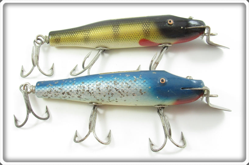 Vintage Creek Chub Blue Flash & Perch Snook Pikie Lure Pair