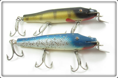 Vintage Creek Chub Blue Flash & Perch Snook Pikie Lure Pair
