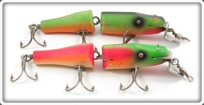 Creek Chub Fireplug & Rainbow Fire Jointed Snook Pikie Lure Pair