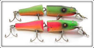 Creek Chub Fireplug & Rainbow Fire Jointed Snook Pikie Lure Pair
